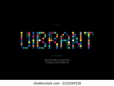 Vector of stylized vibrant alphabet and font