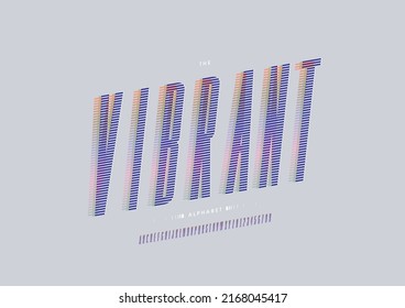 Vector of stylized vibrant alphabet and font