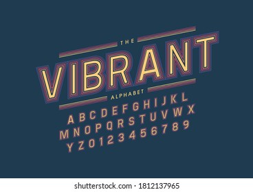 Vector of stylized vibrant font alphabet