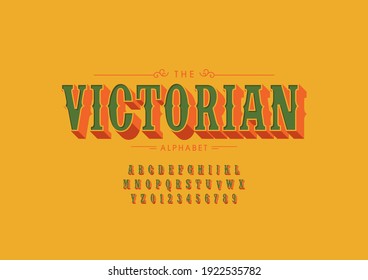 Vector Of Stylized Victorian Alphabet And Font