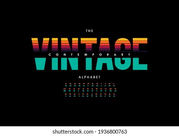 Vector of stylized vintage alphabet and font