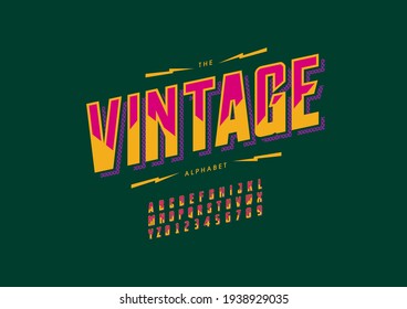 Vector Of Stylized Vintage Alphabet And Font