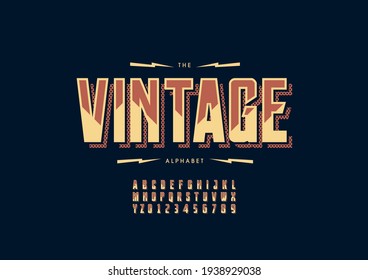 Vector of stylized vintage alphabet and font