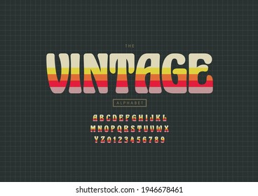 Vector of stylized vintage alphabet and font