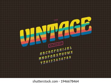 Vector of stylized vintage alphabet and font