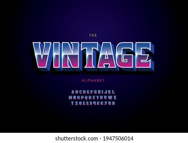 Vector of stylized vintage alphabet and font