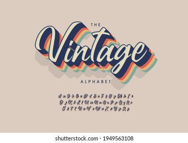 Vector of stylized vintage alphabet and font