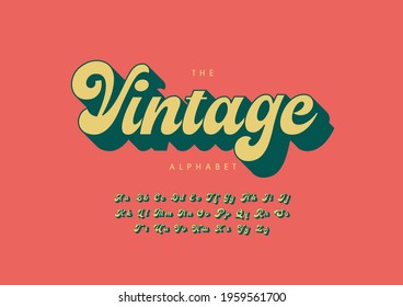 Vector of stylized vintage alphabet and font