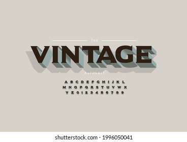 Vector of stylized vintage alphabet and font