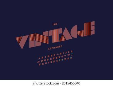 Vector of stylized vintage alphabet and font