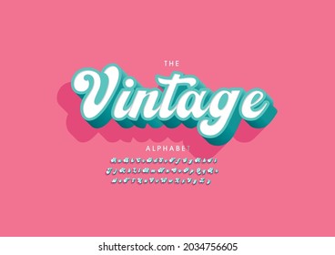Vector of stylized vintage alphabet and font