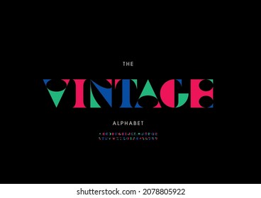 Vector of stylized vintage alphabet and font