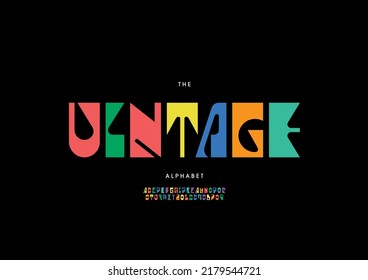 Vector of stylized vintage alphabet and font