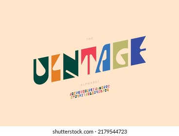 Vector of stylized vintage alphabet and font