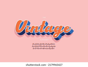 Vector of stylized vintage alphabet and font