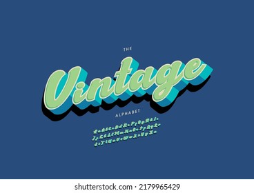 Vector of stylized vintage alphabet and font