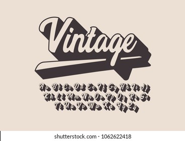 Vector Of Stylized Vintage Font And Alphabet