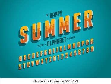 Vector of stylized vintage font and alphabet