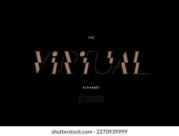 Vector of stylized virtual alphabet and font