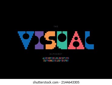 Vector of stylized visual alphabet and font