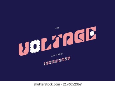 Vector of stylized voltage alphabet and font