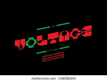 Vector of stylized voltage alphabet and font