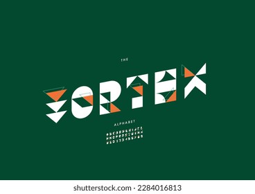 Vector of stylized vortex font and alphabet