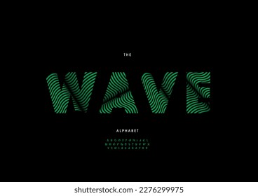 Vector of stylized wave alphabet and font