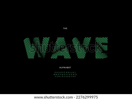 Vector of stylized wave alphabet and font