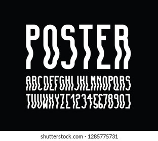 Vector Of Stylized Wave Font And Alphabet