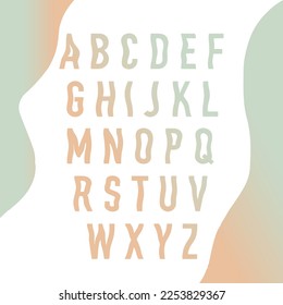 vector of stylized wave font and alphabet