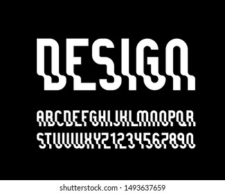 vector of stylized  wavy font and alphabet with effect of transparency