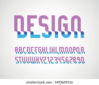 Vector Of Stylized  Wavy Font And Alphabet With Effect Of Transparency