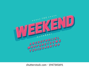 Vector of stylized weekend alphabet and font