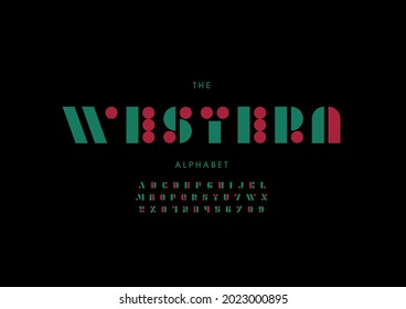 Vector of stylized western alphabet and font
