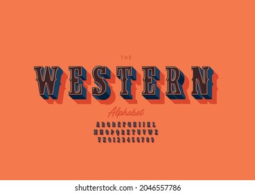 Vector Of Stylized Western Alphabet And Font