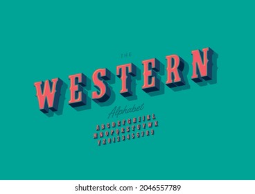 Vector of stylized western alphabet and font