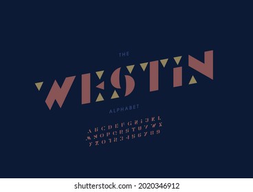 Vector of stylized westin alphabet and font