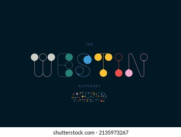 Vector of stylized westin alphabet and font