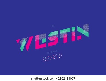 Vector of stylized westin alphabet and font
