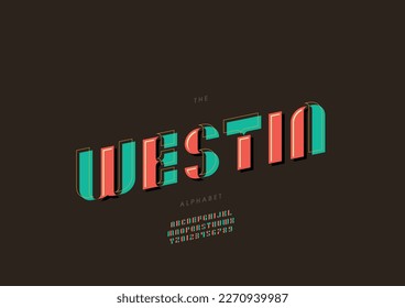 Vector del alfabeto estilizado westin y fuente