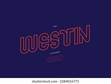 Vector of stylized westin font and alphabet