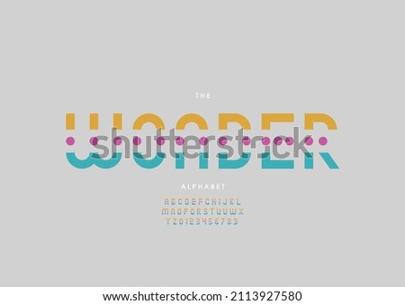 Vector of stylized wonder alphabet and font