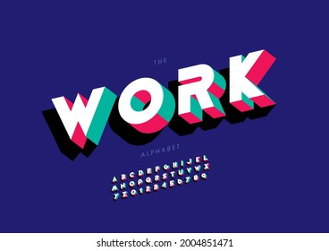 Vector of stylized work alphabet and font