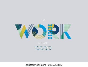 Vector of stylized work alphabet and font