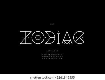 Vector of stylized zodiac alphabet and font