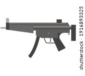 Vector submachine gun MP5 navy. Tommy-gun uzi isolated on white background. Automatic armament. Assault weapon
