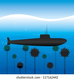Vector. Submarine.