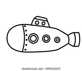 submarino vectorial para niños colorido, diseño simple y atractivo