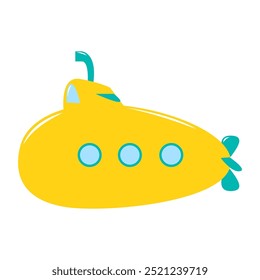 Vector Submarine Flat Design Illustration